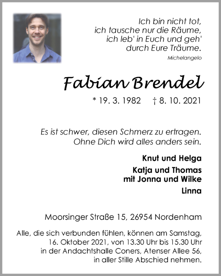 Fabian Brendel Todesursache